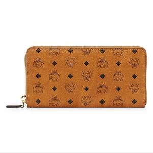 MCM Logo-Embossed Large Zip Wallet